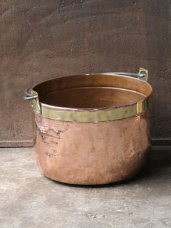 18th Century Antique Dutch Polished Copper Log Holder