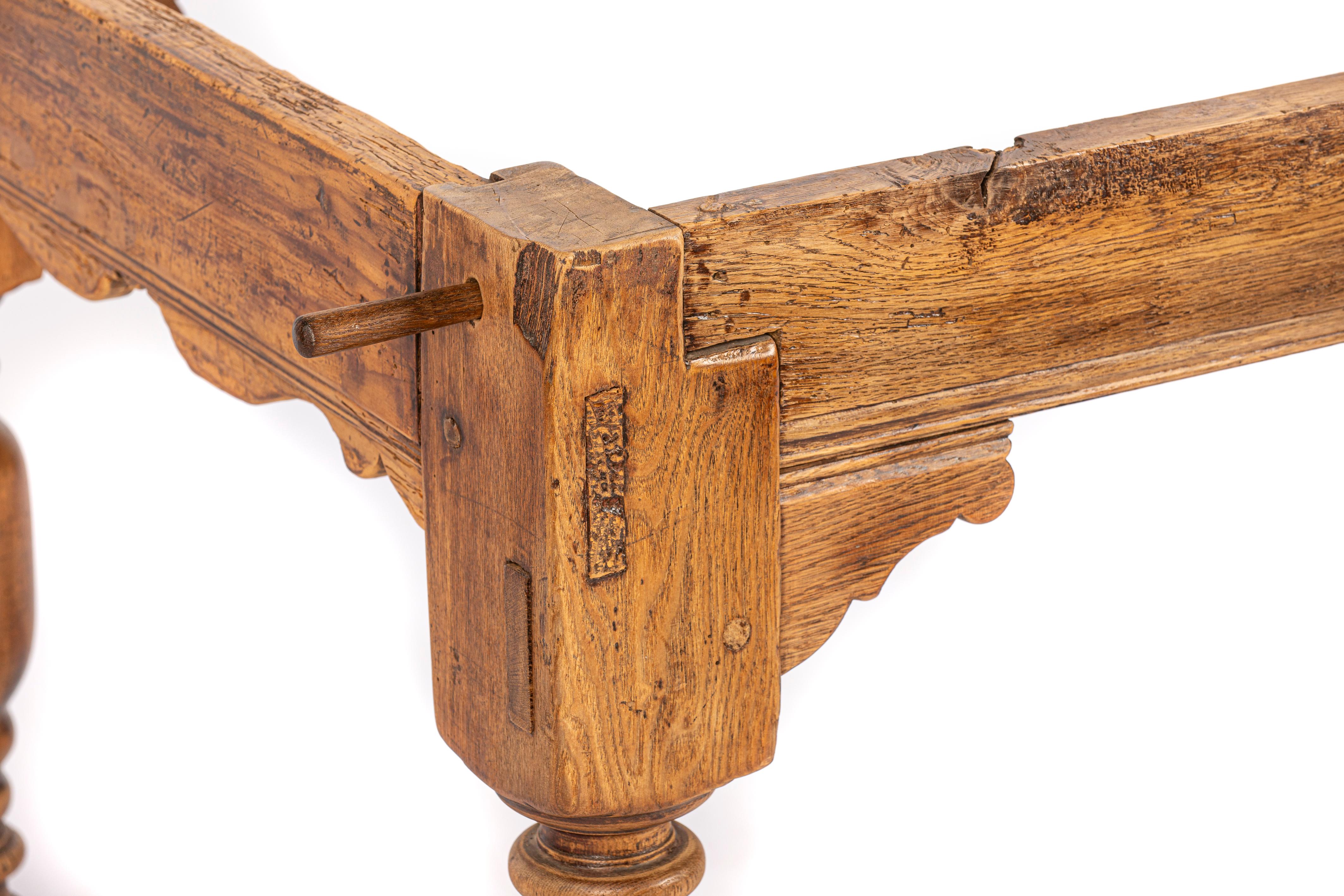 Table Bolpoot Tafel hollandaise antique de la Renaissance du 18ème siècle en chêne naturel rustique en vente 4
