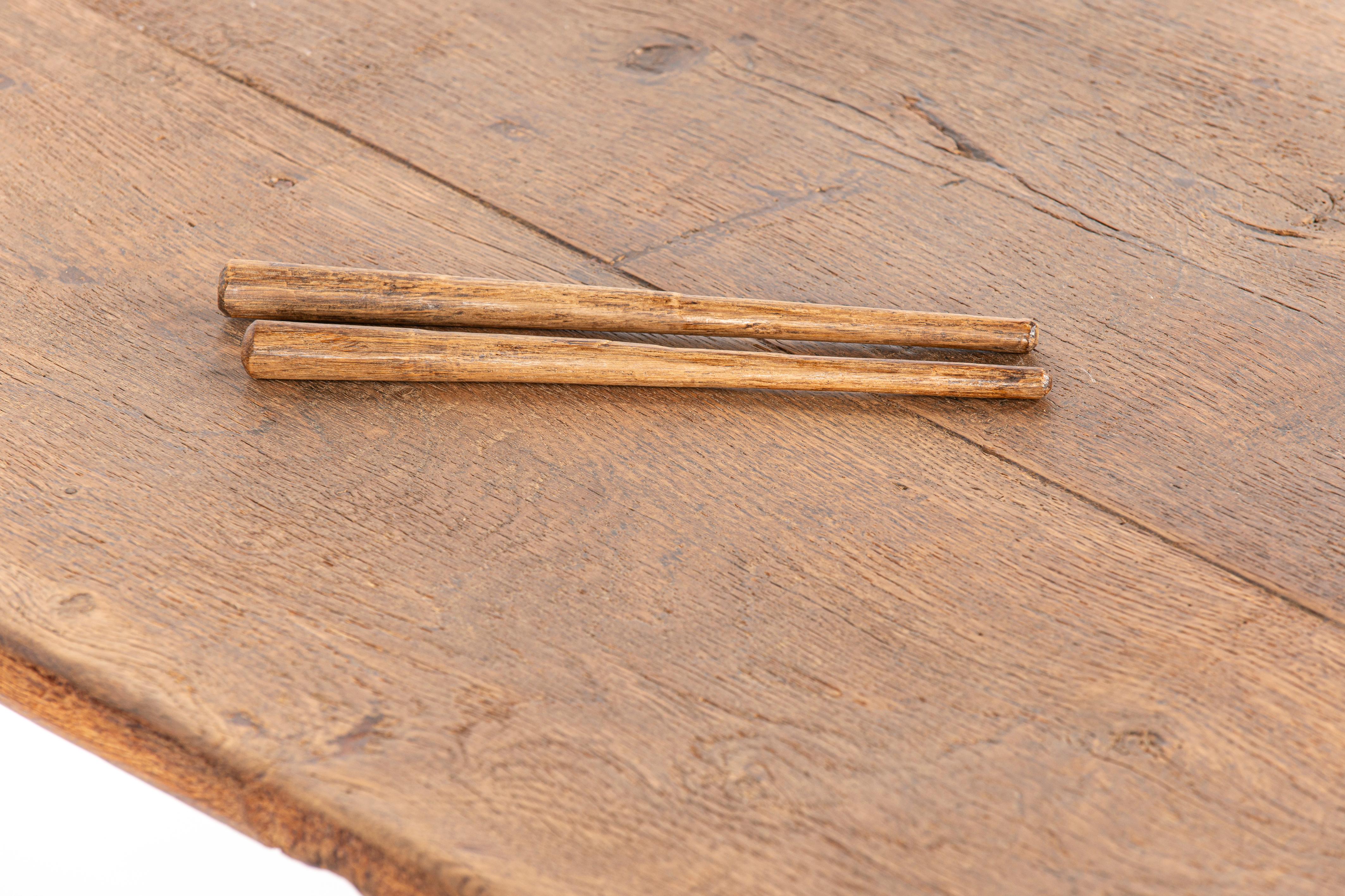 Table Bolpoot Tafel hollandaise antique de la Renaissance du 18ème siècle en chêne naturel rustique en vente 5
