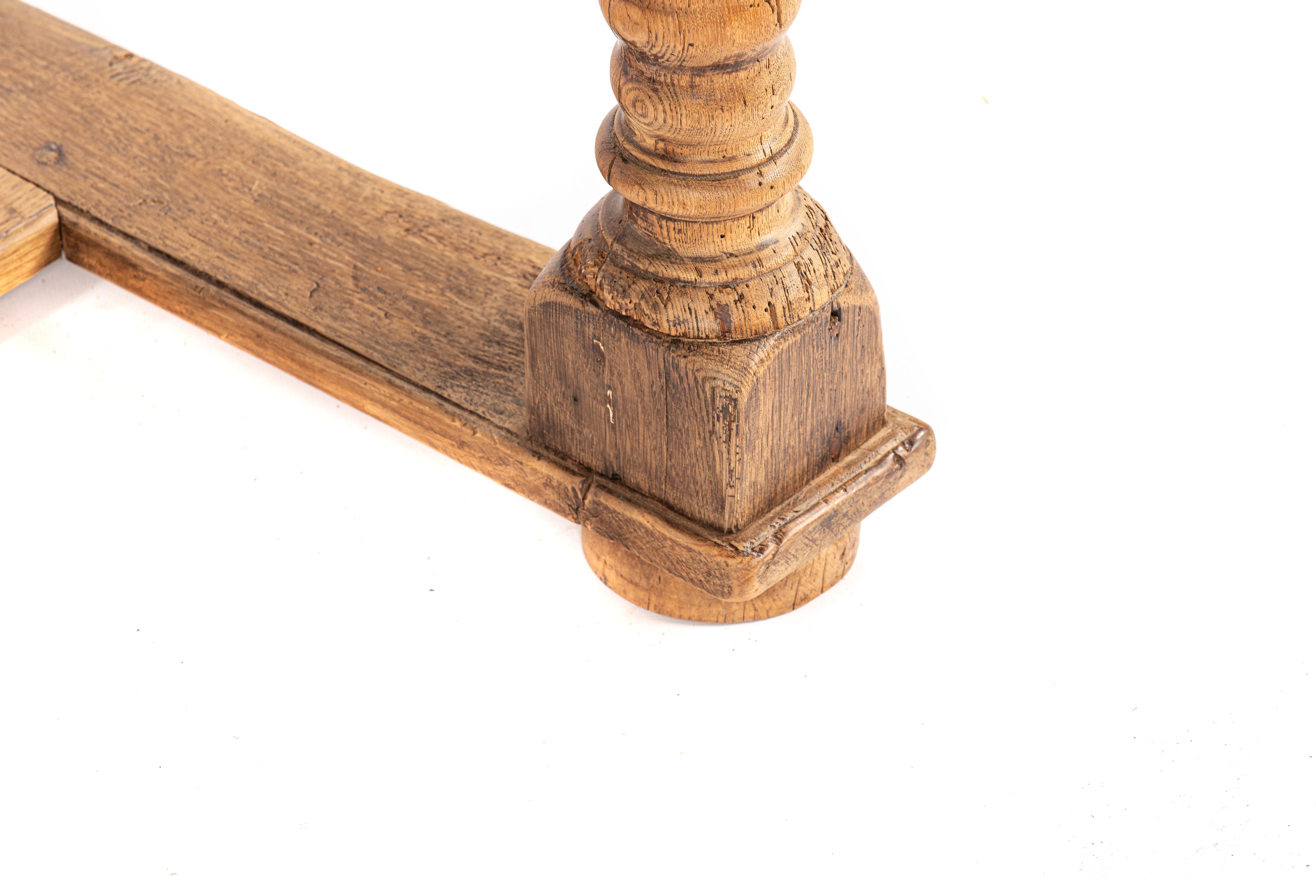 Table Bolpoot Tafel hollandaise antique de la Renaissance du 18ème siècle en chêne naturel rustique en vente 7