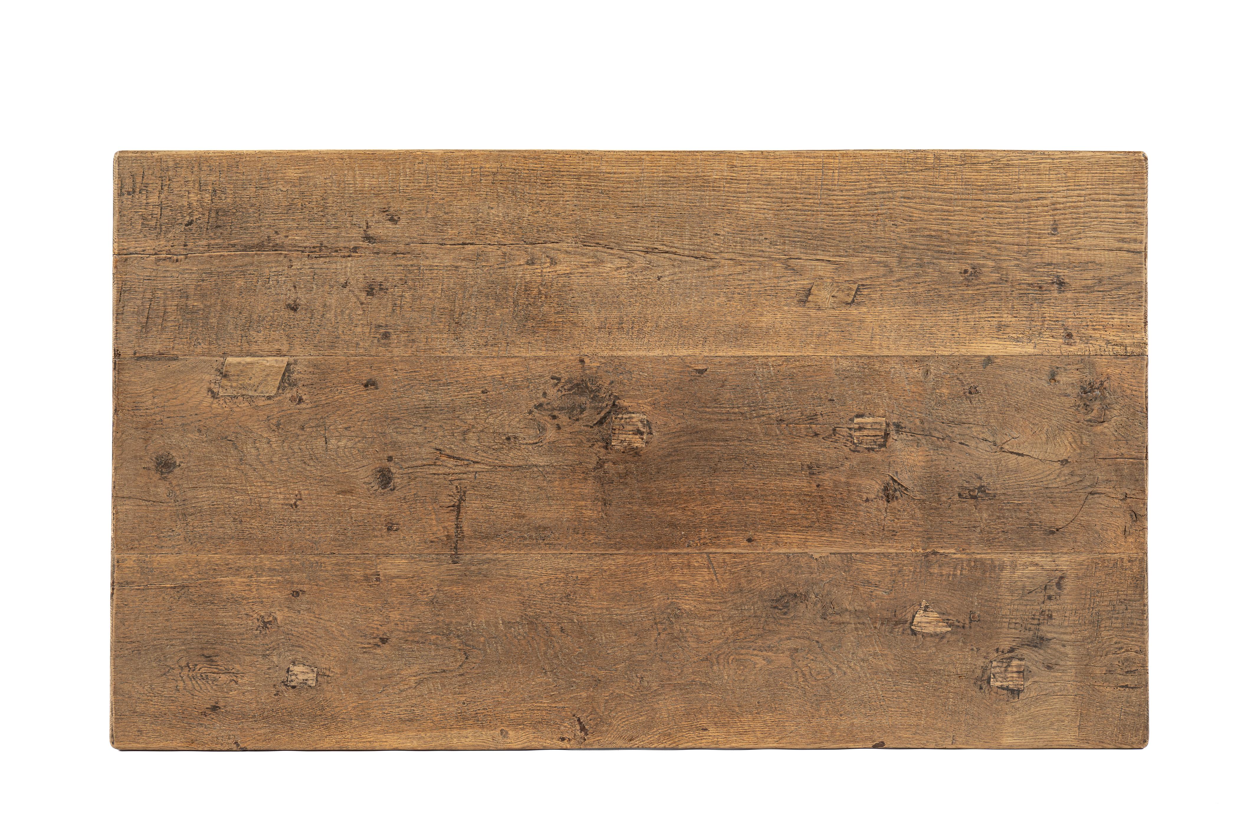 XVIIIe siècle Table Bolpoot Tafel hollandaise antique de la Renaissance du 18ème siècle en chêne naturel rustique en vente