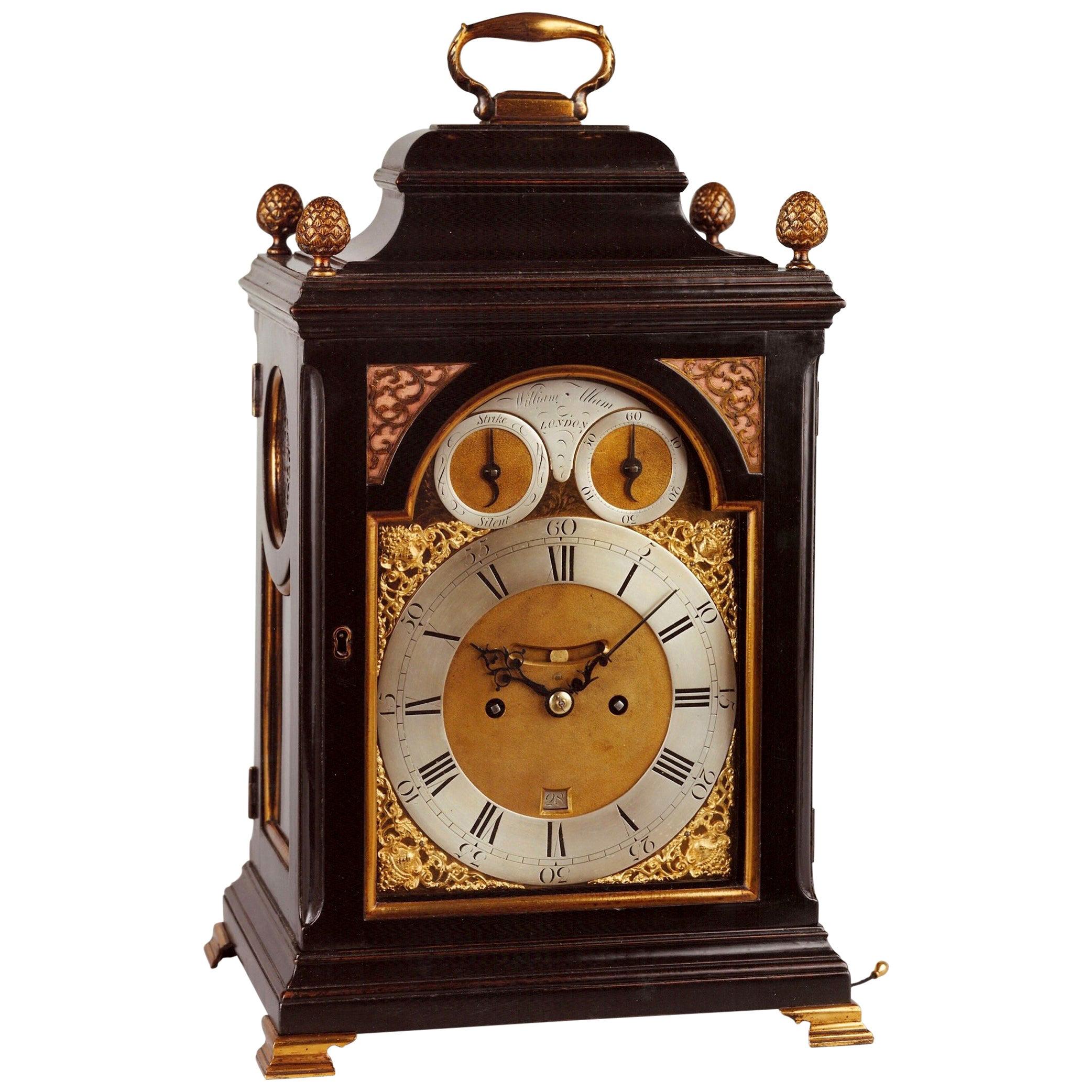 18th Century Antique Ebonized Bracket Clock by William Allam of London