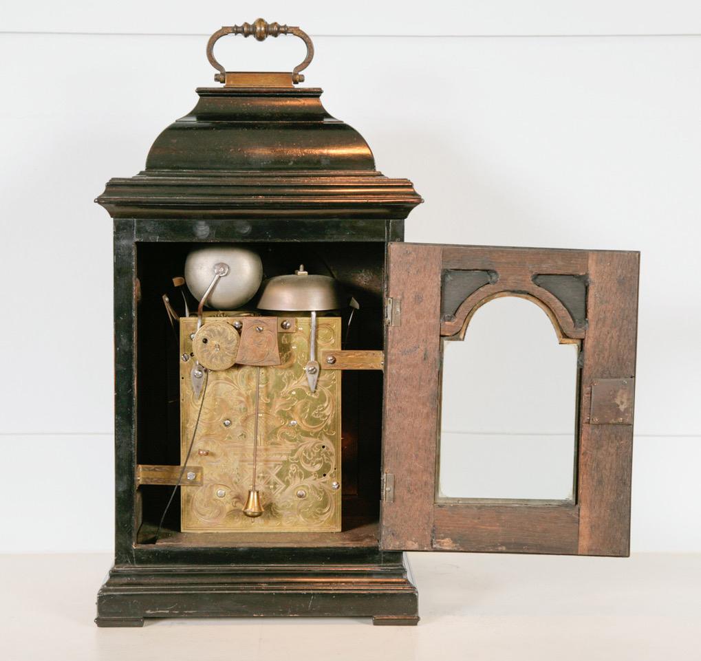 George II 18th Century Antique Ebonized Bracket Clock by William Kipling of London For Sale