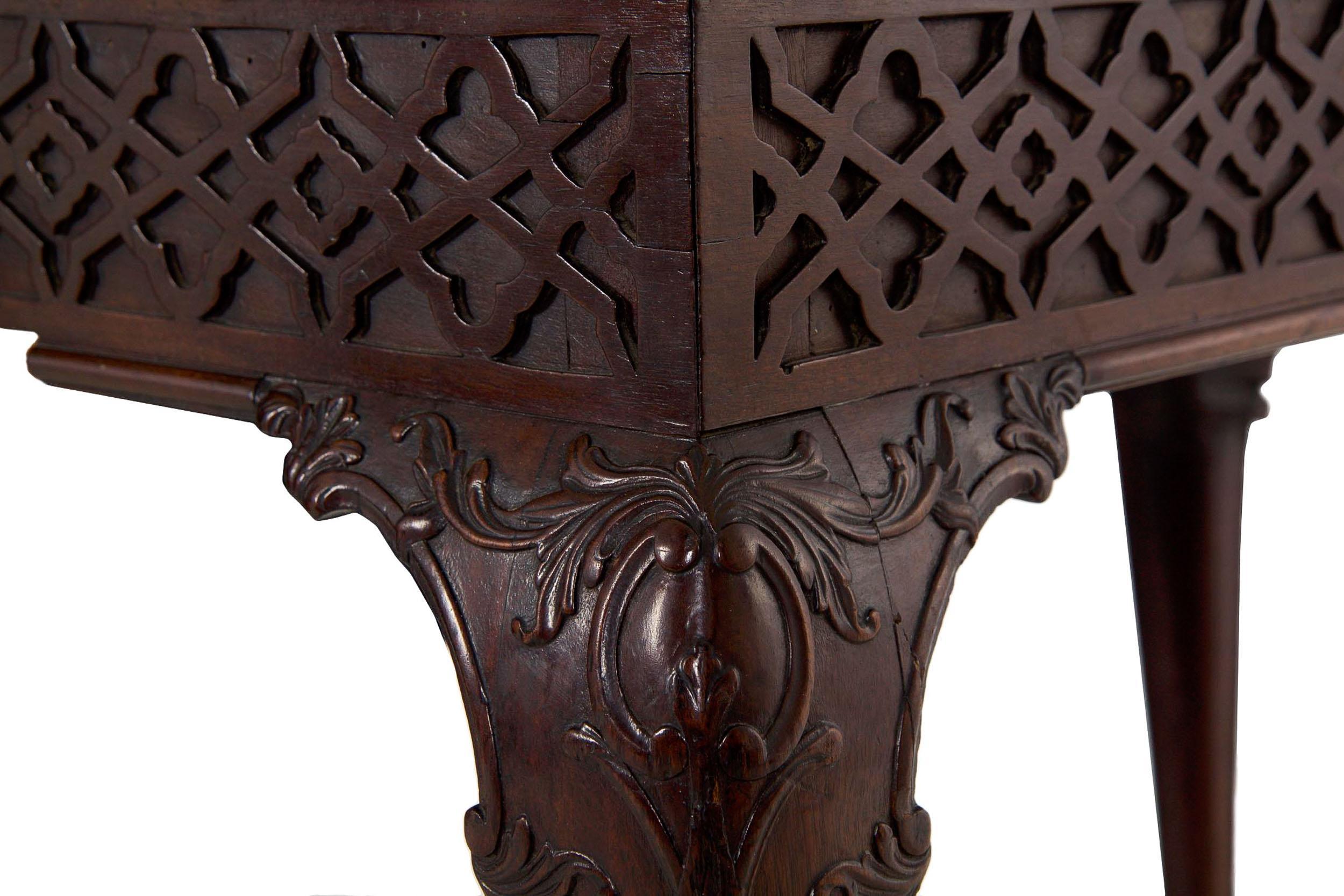 18th Century Antique English Chippendale Period Mahogany Card Games Table 8