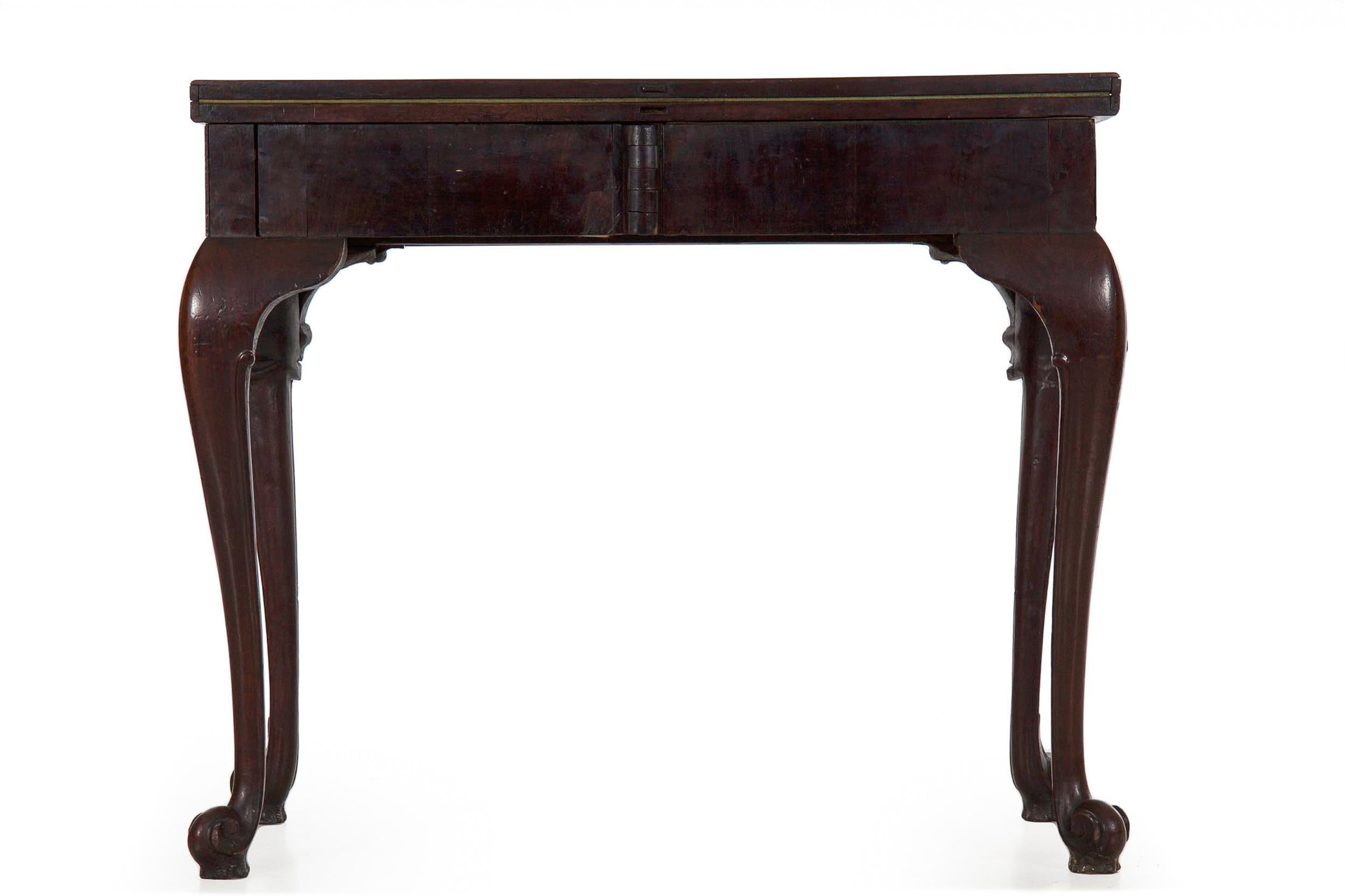 18th Century Antique English Chippendale Period Mahogany Card Games Table For Sale 2