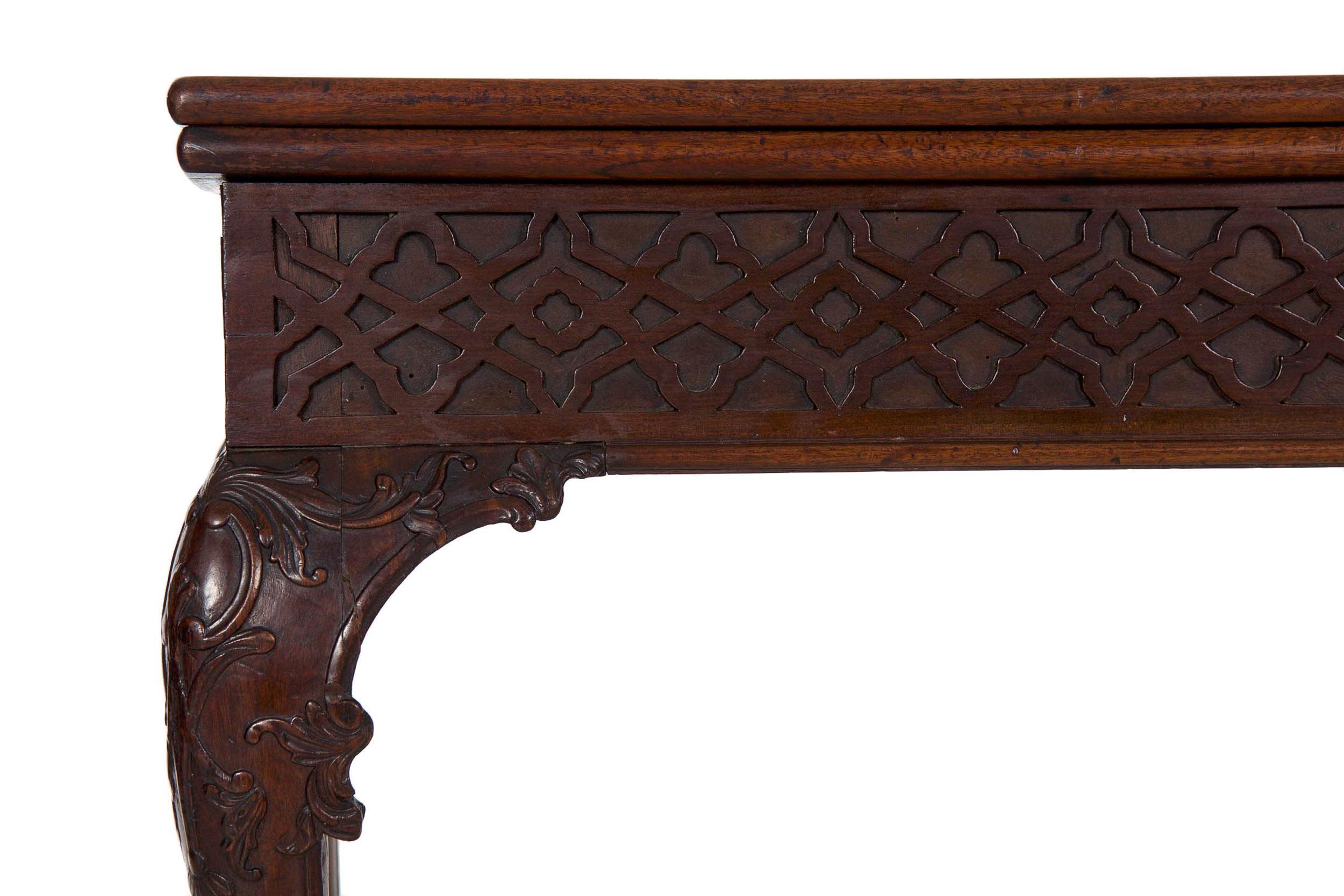18th Century Antique English Chippendale Period Mahogany Card Games Table For Sale 3