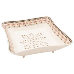 18th Century Antique English Creamware Diamond-Shaped Serving Piece