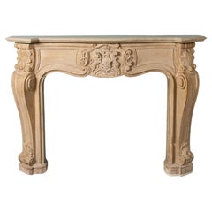 18th Century Antique English Limestone Fire Mantel from Warter Priory