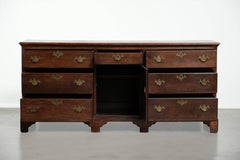18th century antique English oak sideboard / English low dresser