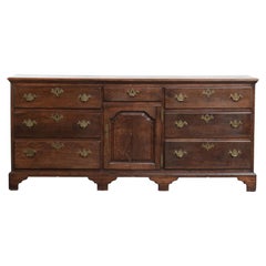18th century antique English oak sideboard / English low dresser