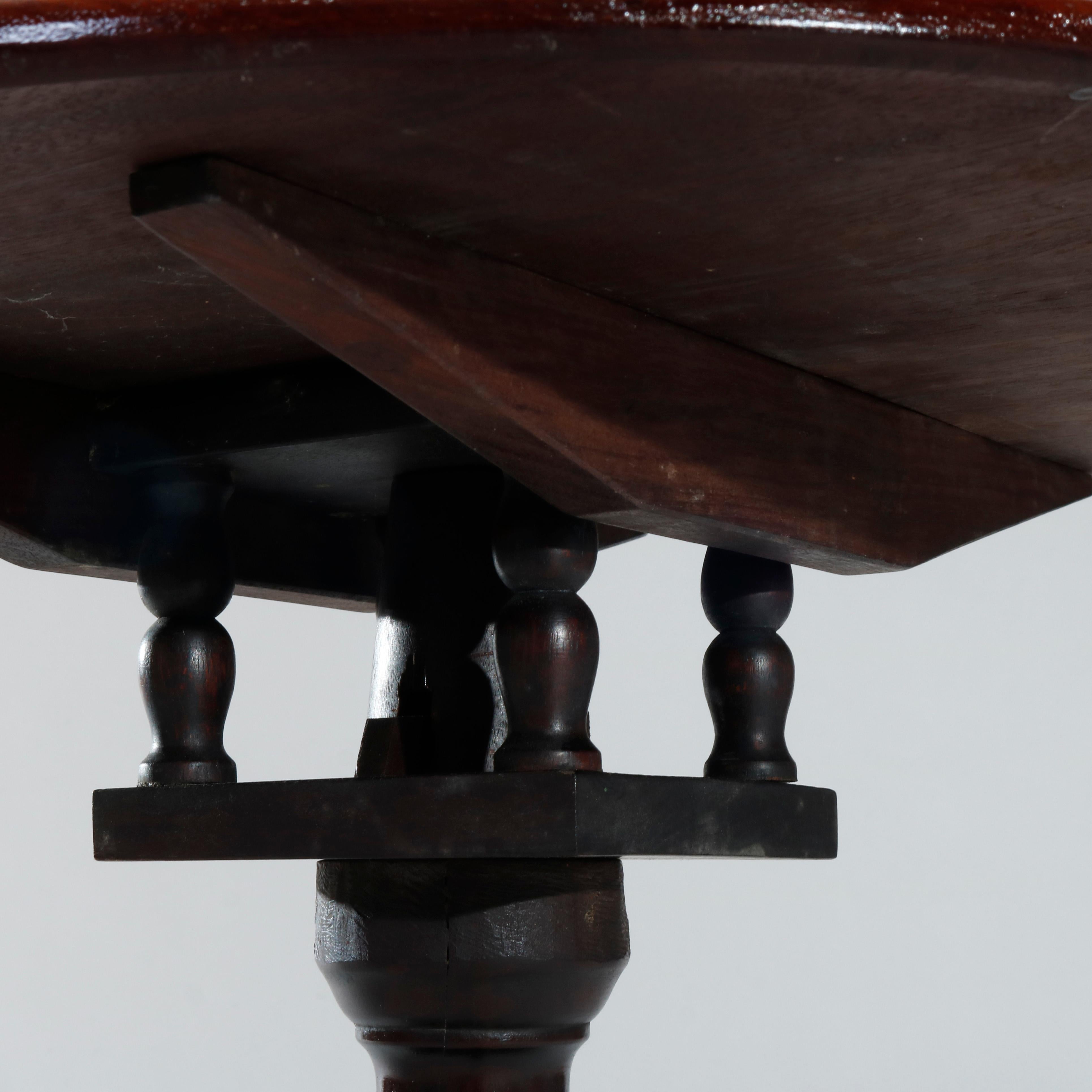 18th Century Antique English Queen Anne Mahogany Birdcage Tilt-Top Table, c1770 9