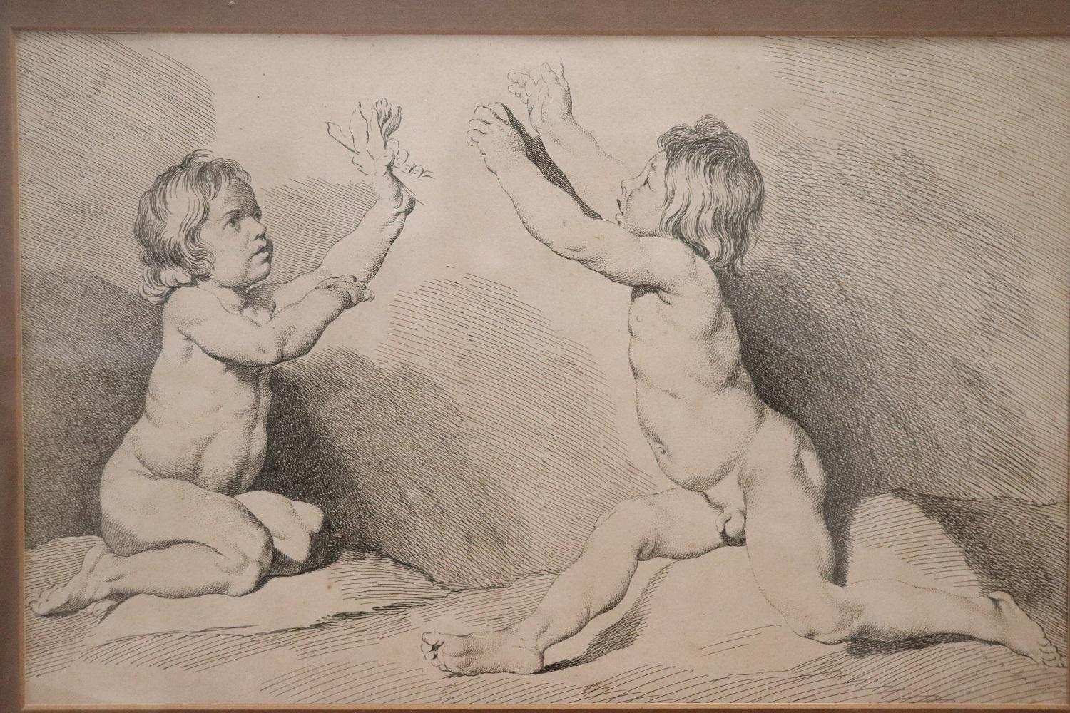 French 18th Century Antique Engraving by Edmé Bouchardon For Sale