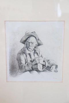 18th Century Antique Etching Engraving by Jean-Jacques de Boissieu
