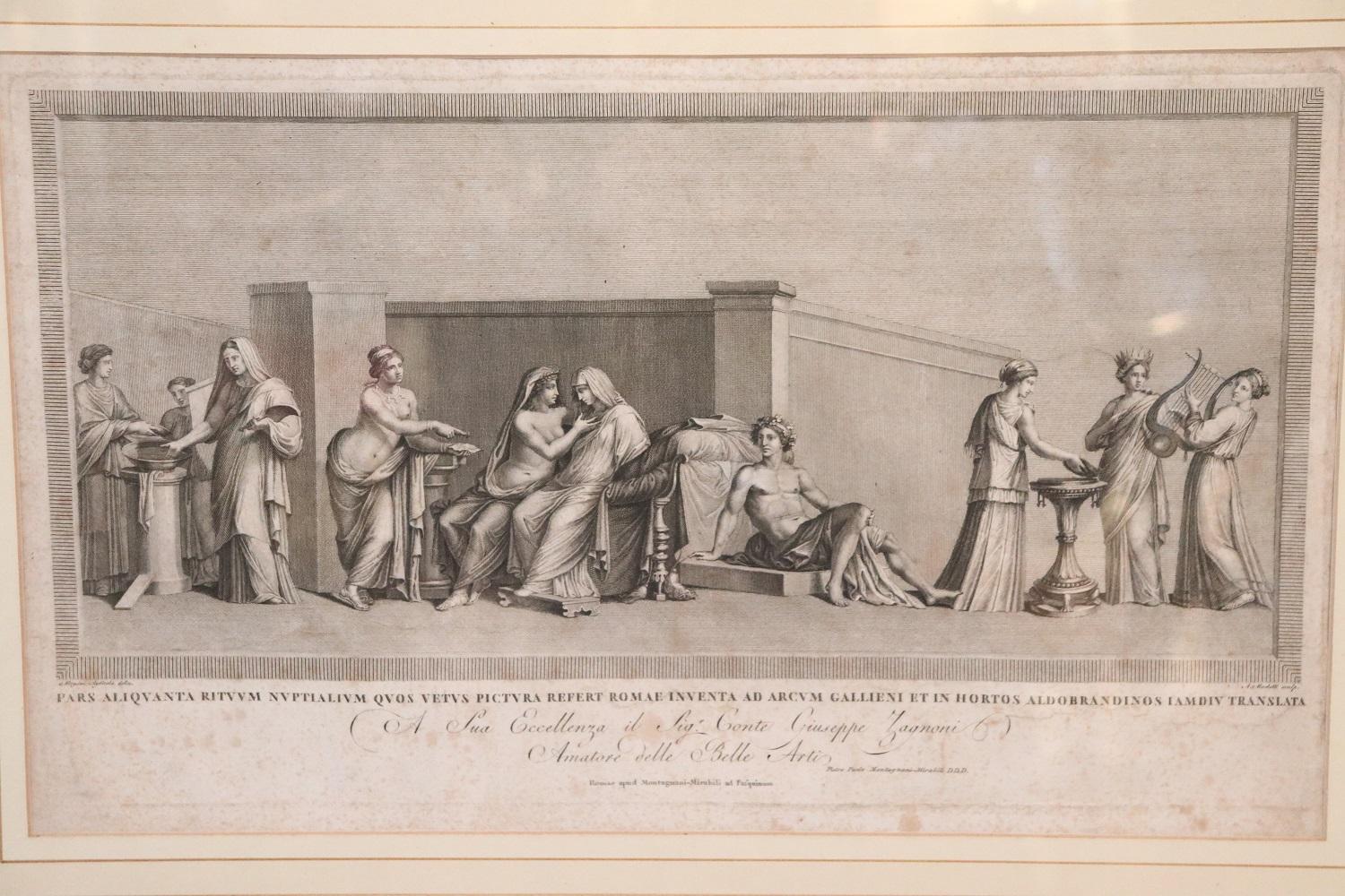 Italian 18th Century Antique Etching Print by Alessandro Mochetti For Sale
