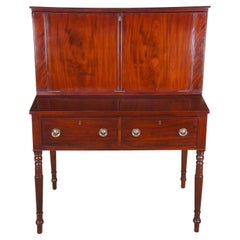 18th Century Antique Federal Sheraton Mahogany Fall Front Secretary Writing Desk