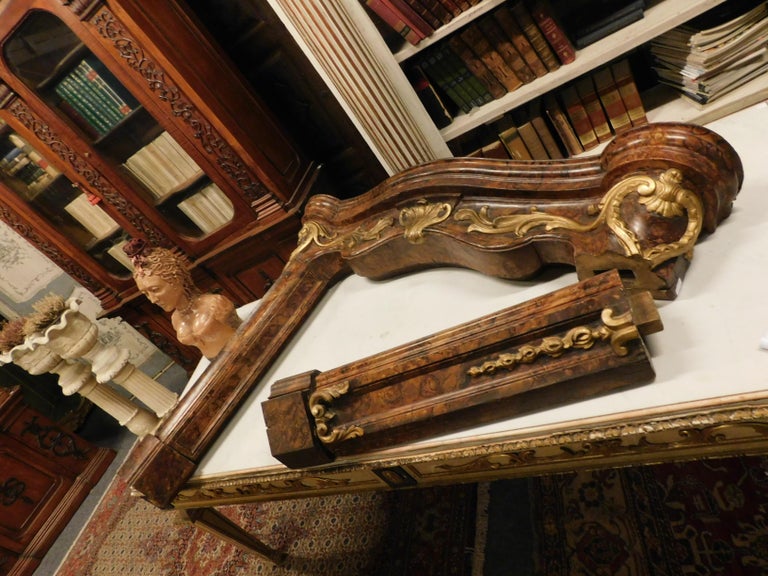 18th Century Antique Fireplace Mantel In Wood Lacquered For Sale