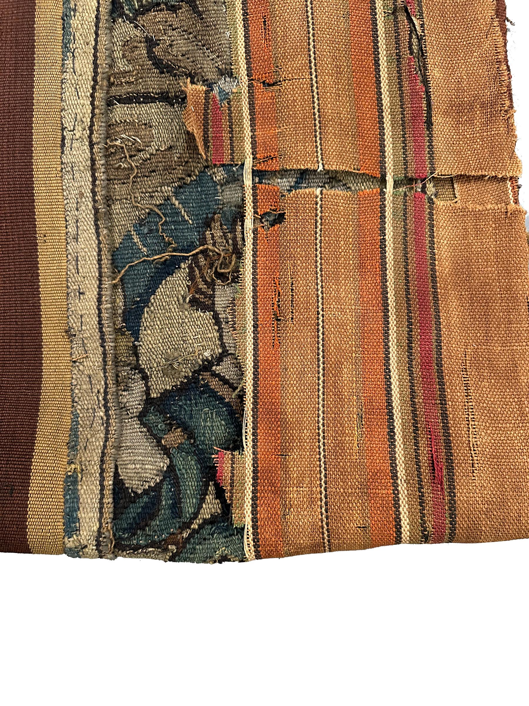 18th Century Antique Flemish Tapestry Handmade Wool & Silk 1x8 31cm x 244 For Sale 4