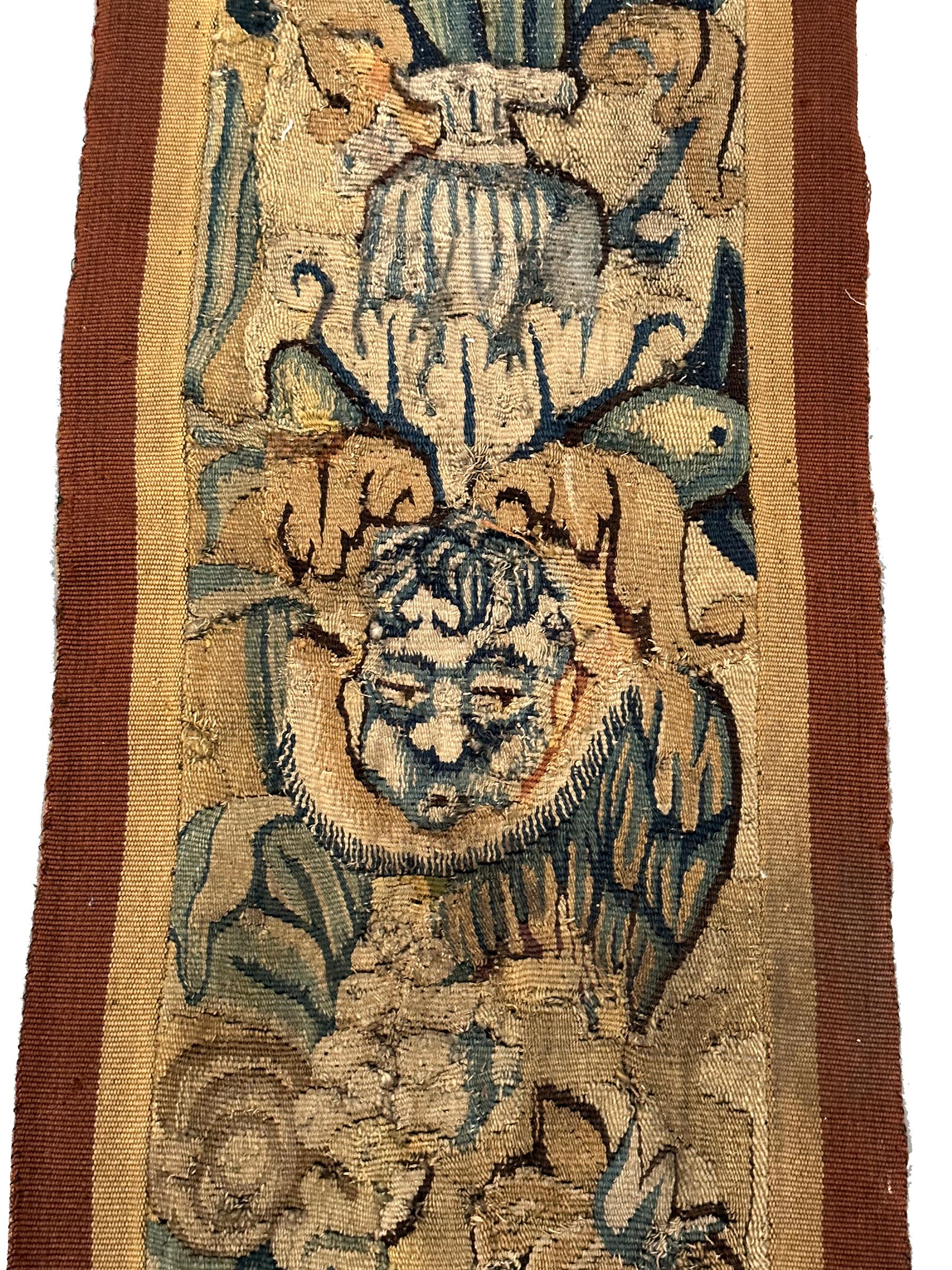18. Jahrhundert Antike Flemish Tapestry Handmade Wolle & Seide 1x8 31cm x 244 (Spätes 18. Jahrhundert) im Angebot