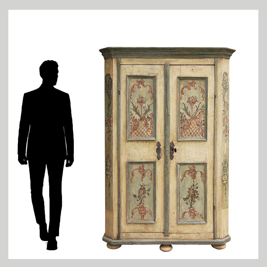 18th Century Floral Ivory Hand Painted Cabinet 5
