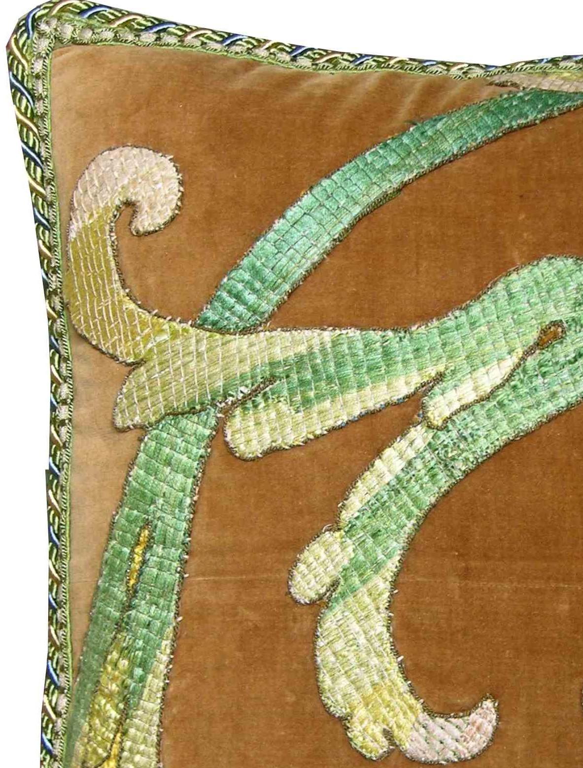 Antique Florentine Tapestry Pillow 18th Century