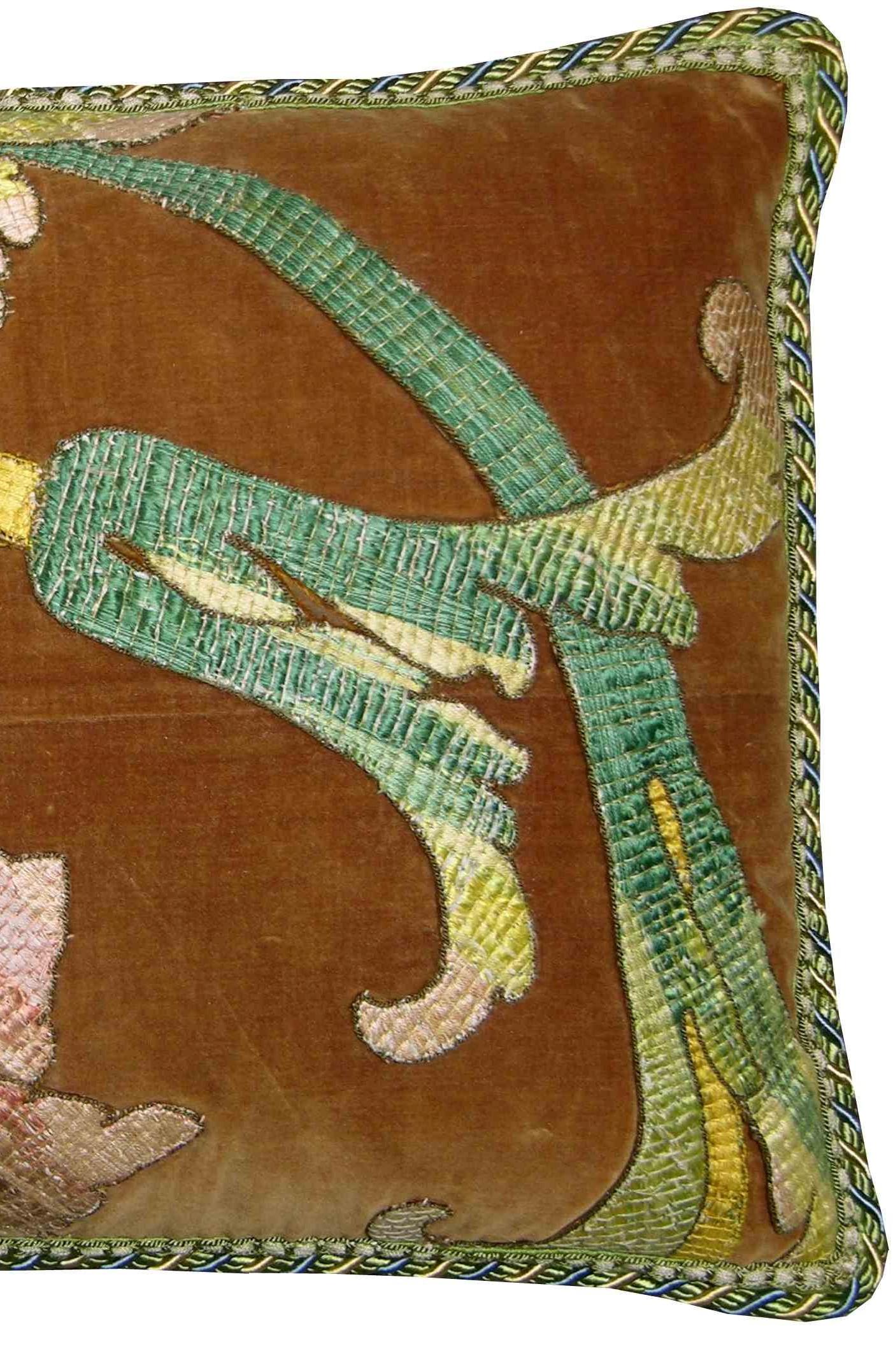 Italiano Cuscino ad arazzo fiorentino antico del XVIII secolo in vendita