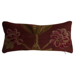 18th Century Antique French Aubusson Floral Tapestry Pillow