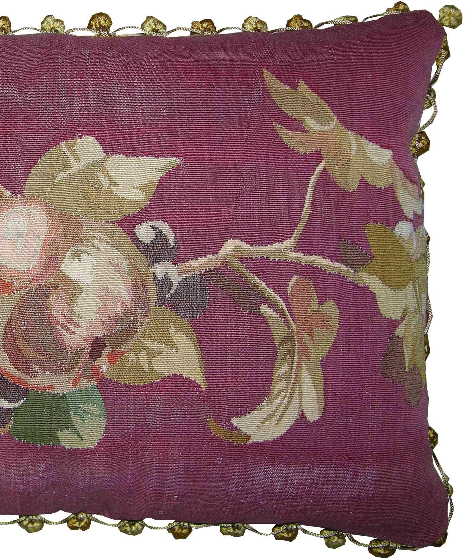 18th Century Antique French Aubusson Tapestry Pillow
