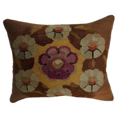18th Century Antique French Aubusson Tapestry Pillow with Floral