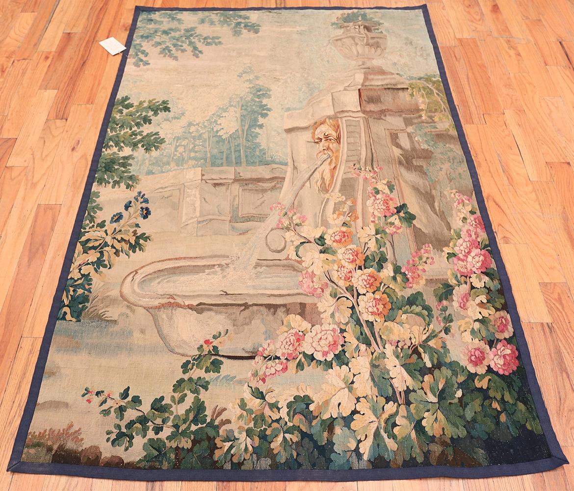 18th Century Antique French Beauvais Tapestry. 4 ft 4 in x 6 ft 9 in In Good Condition For Sale In New York, NY