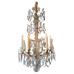 Lustre en cristal et bronze du XVIIIe siècle, époque Louis XV