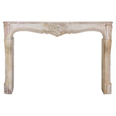 18th Century Antique French Decorative Regency Stone Fireplace Mantel Extra Wide