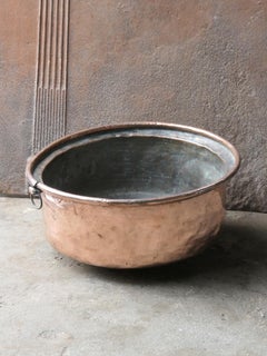 18th Century Antique French Polished Copper Firewood Basket