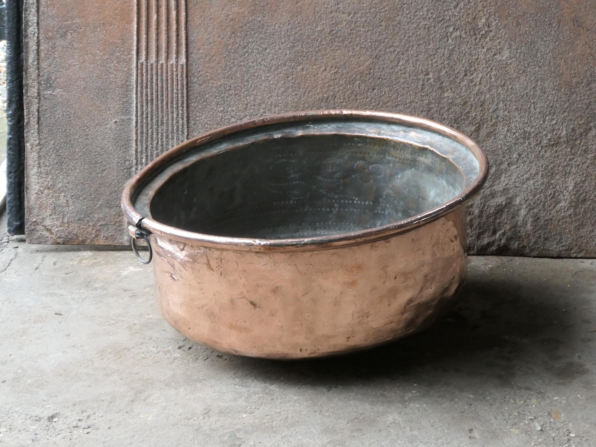18th Century and Earlier 18th Century Antique French Polished Copper Firewood Basket For Sale