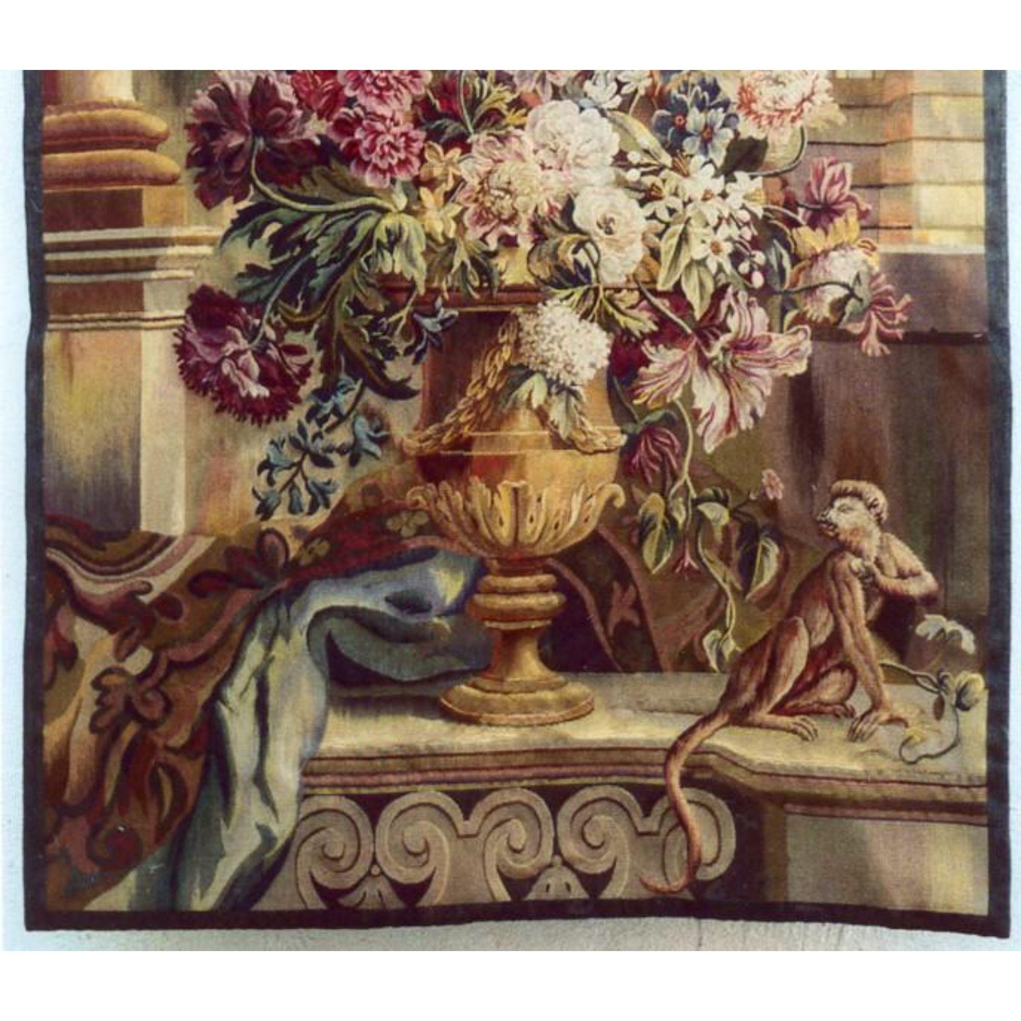 French Provincial 18th Century Antique French Tapestry 6'3