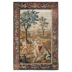 18. Jahrhundert Antike Französisch Wandteppich Verdure Wolle & Seide 7x11ft 213cm x 323cm