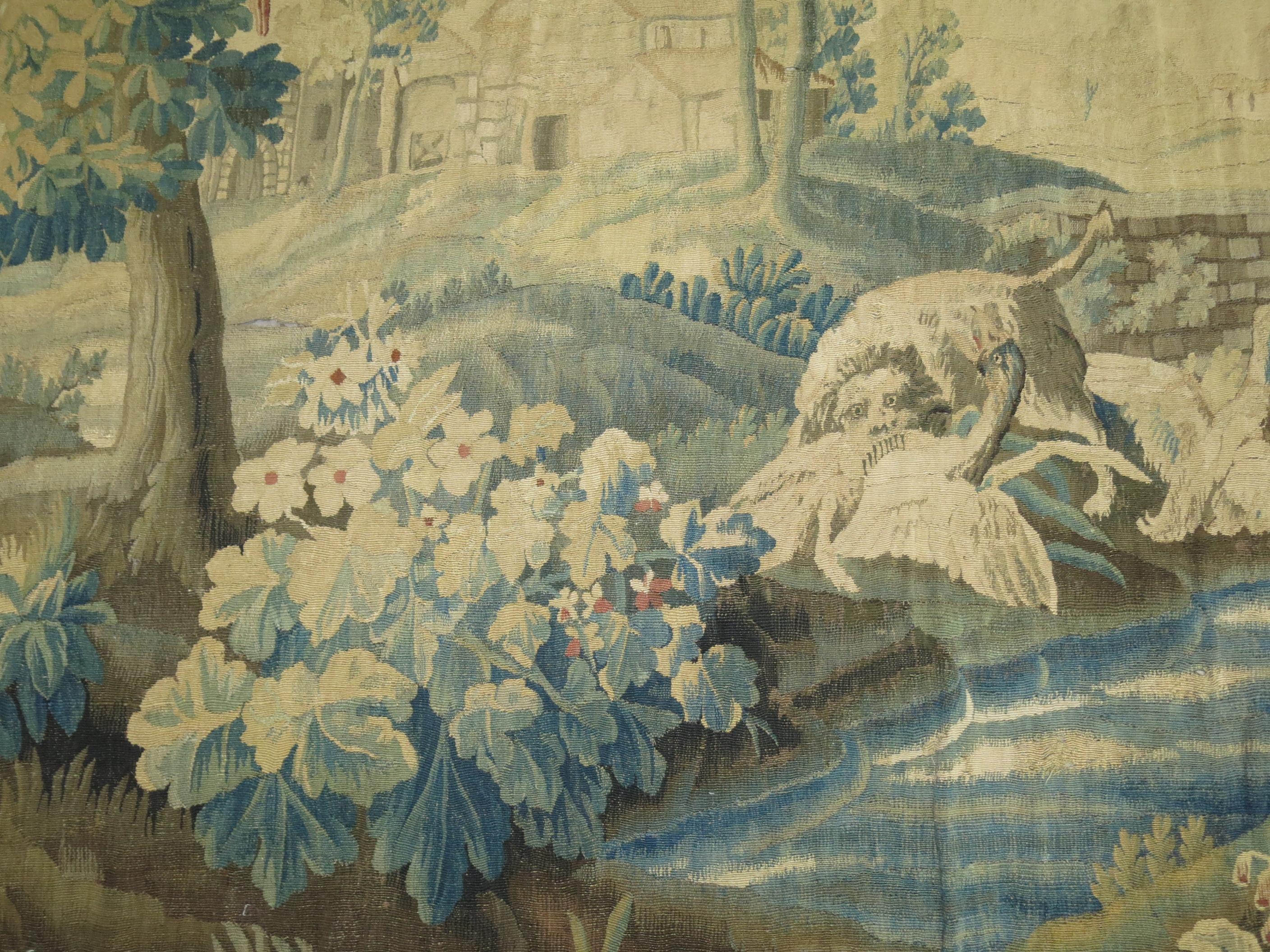 18th Century Antique French Verdure Tapestry 5