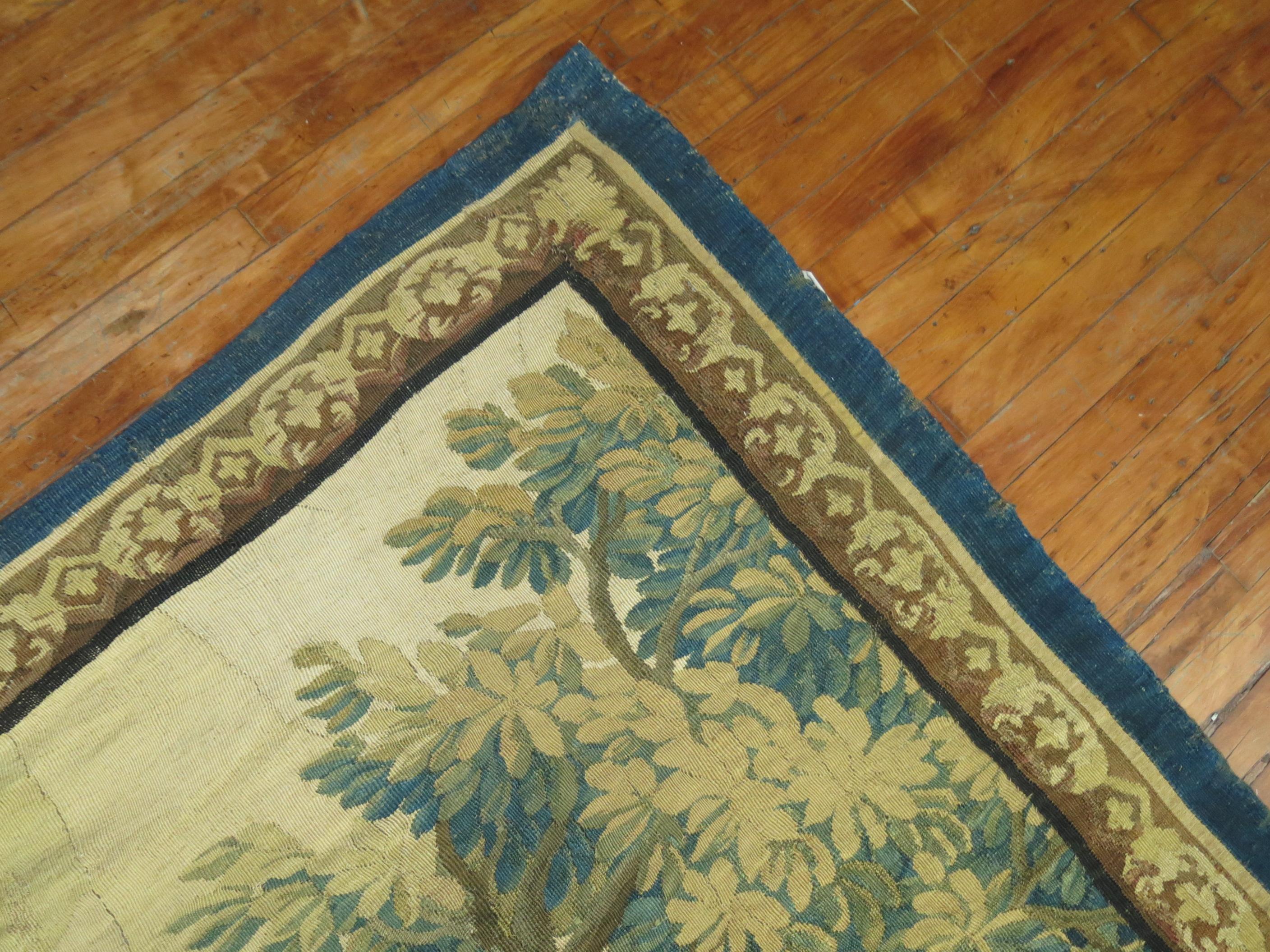 18th Century and Earlier 18th Century Antique French Verdure Tapestry