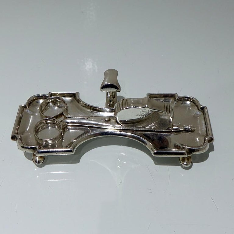 18th Century Antique Geo II Sterling Silver Snuffer& tray London 1727/