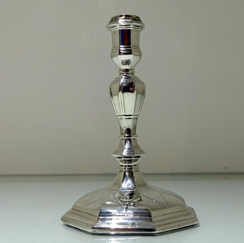 Early 18th Century 18th Century Antique George I Britannia Silver Pair Candlesticks, London, 1714 For Sale