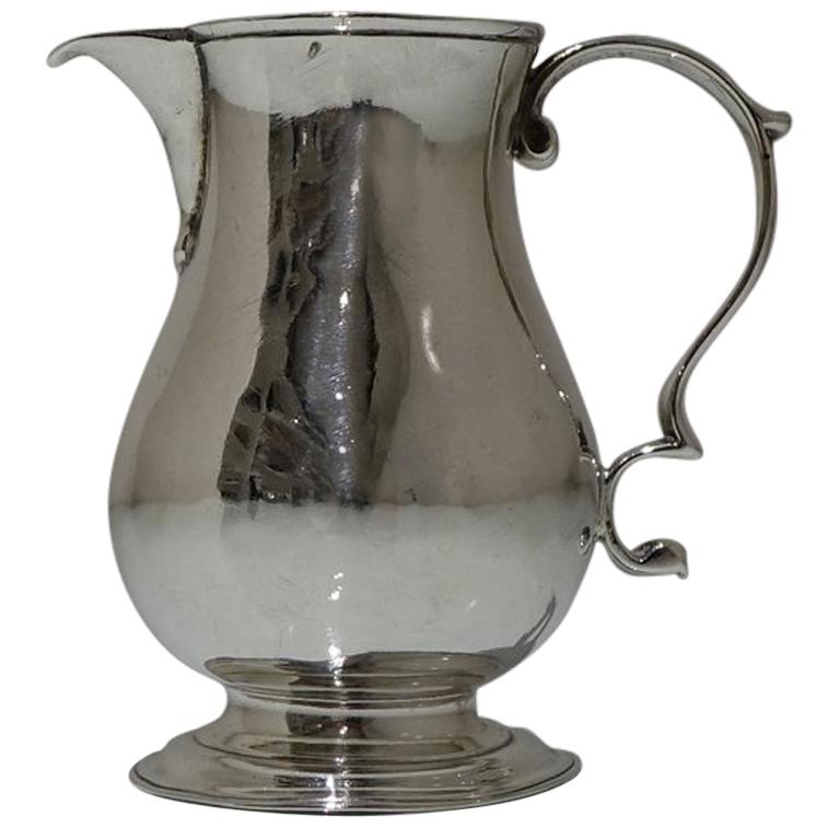 18th Century Antique George II Sterling Silver Pitcher Cream Jug London, 1738