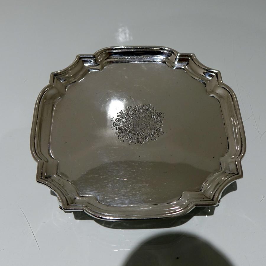 British 18th Century Antique George II Sterling Silver Salver London 1729 George Wickes