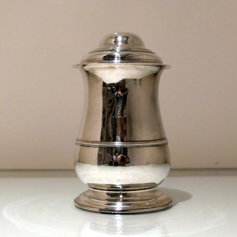 18th Century Antique George II Sterling Silver Tankard & Cover London 1756 R Cox For Sale 3