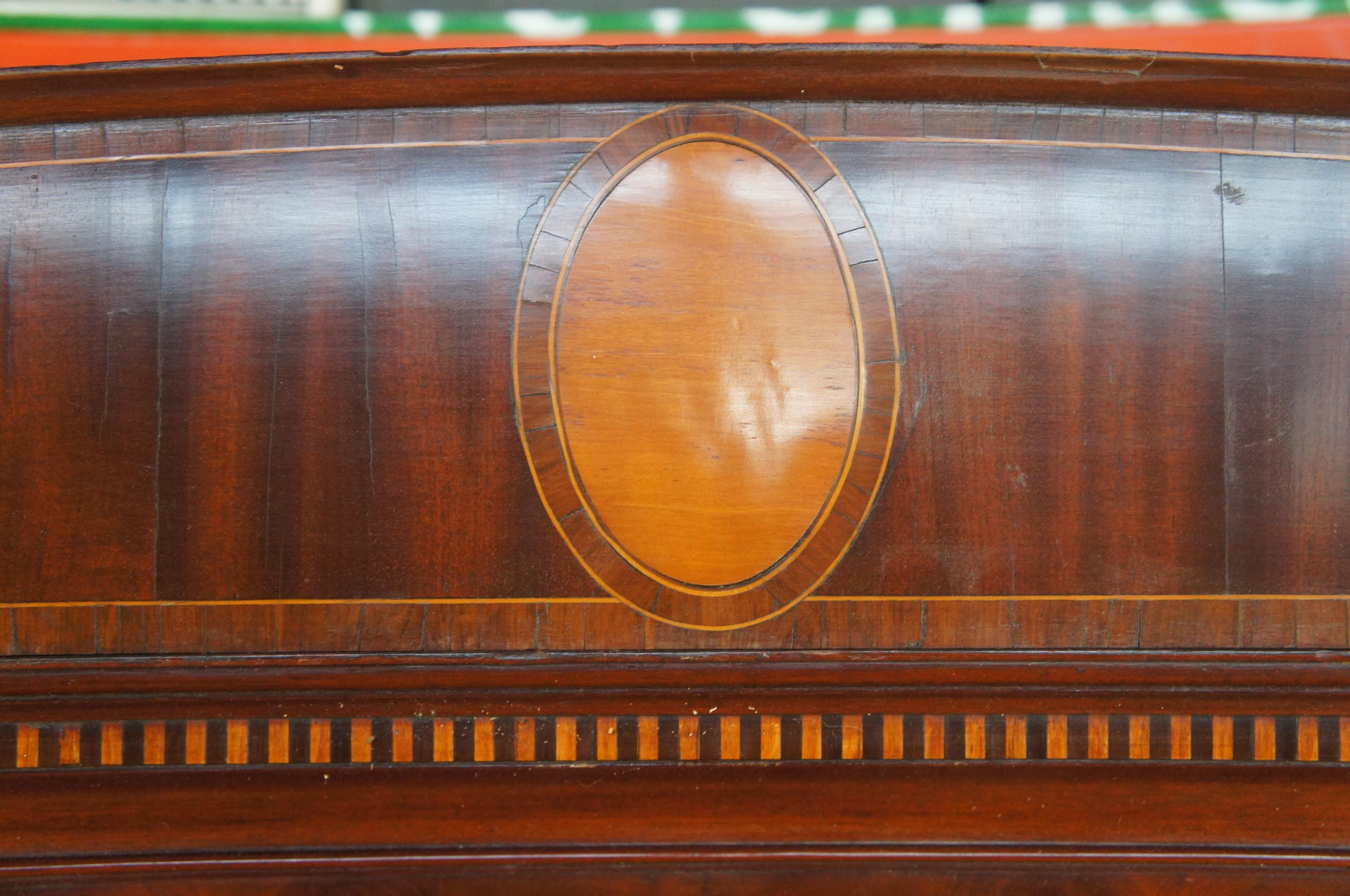 18th Century Antique George III Mahogany Burl Breakfront China Cabinet Bookcase 4