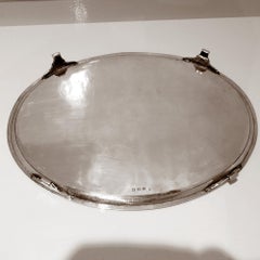 18th Century Antique George III Sterling Silver Large Oval Salver London, 1780