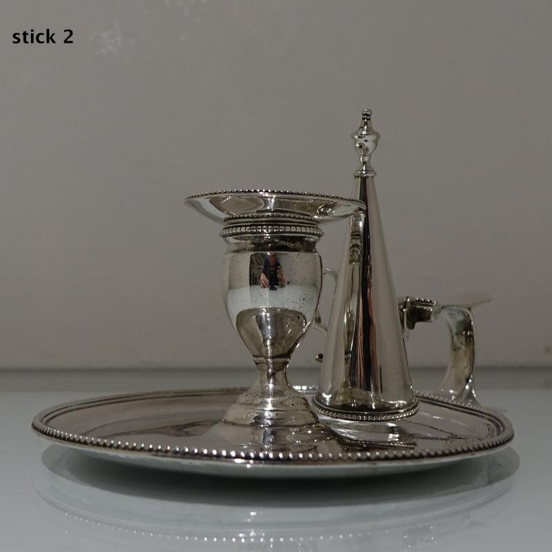 Antique George III Sterling Silver Pair of Chamberstick’s London, 1783 For Sale 5