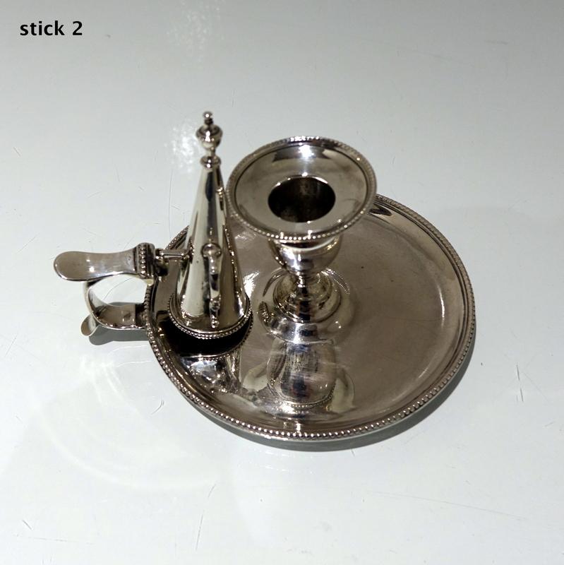 Antique George III Sterling Silver Pair of Chamberstick’s London, 1783 For Sale 2