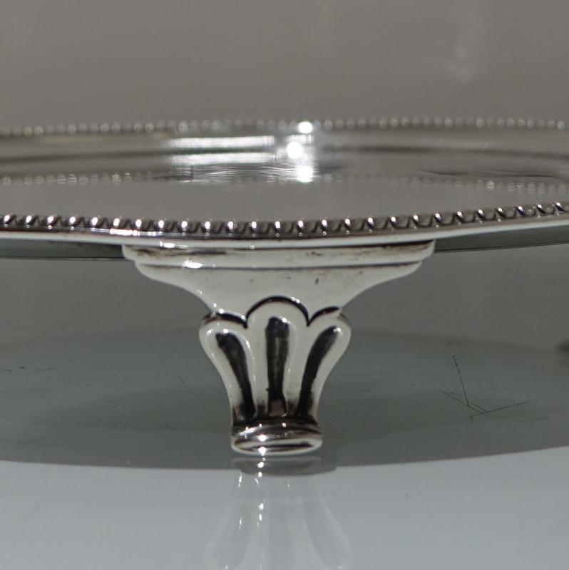 British 18th Century Antique George III Sterling Silver Salver London 1782 Smith & Sharp For Sale