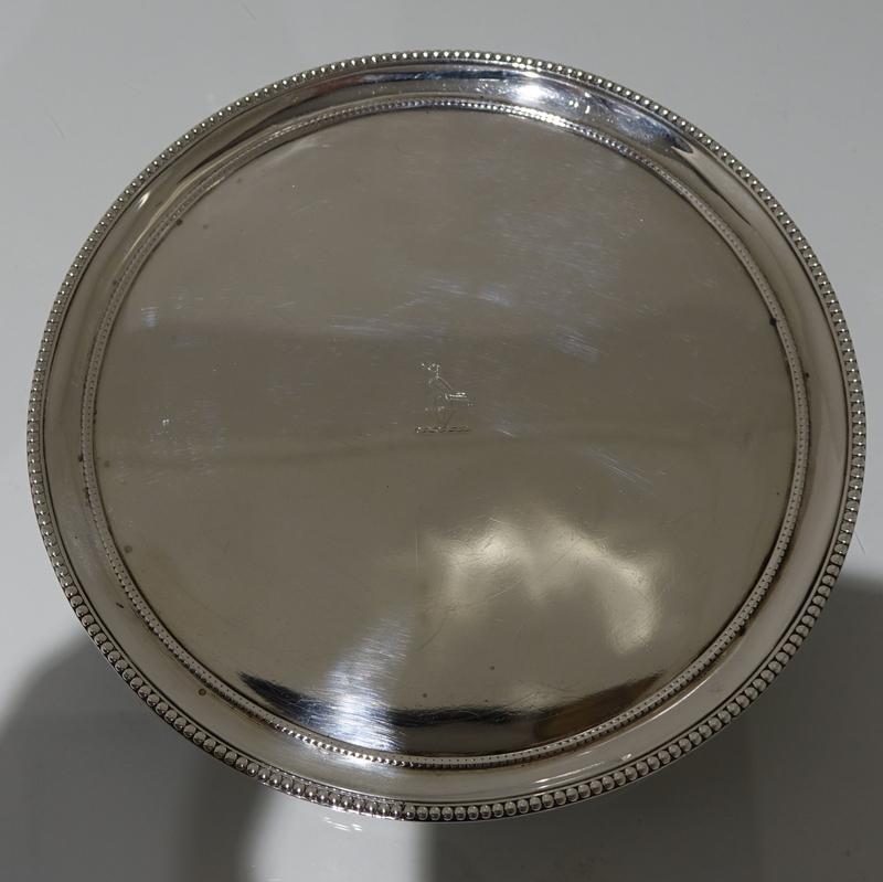 18th Century Antique George III Sterling Silver Salver London 1782 Smith & Sharp For Sale 2