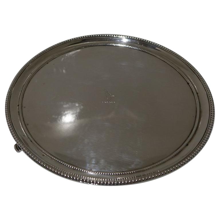 18th Century Antique George III Sterling Silver Salver London 1782 Smith & Sharp For Sale