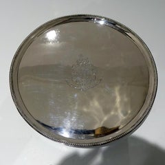 18th Century Antique George III Sterling Silver Salver London, 1788 John Hutson
